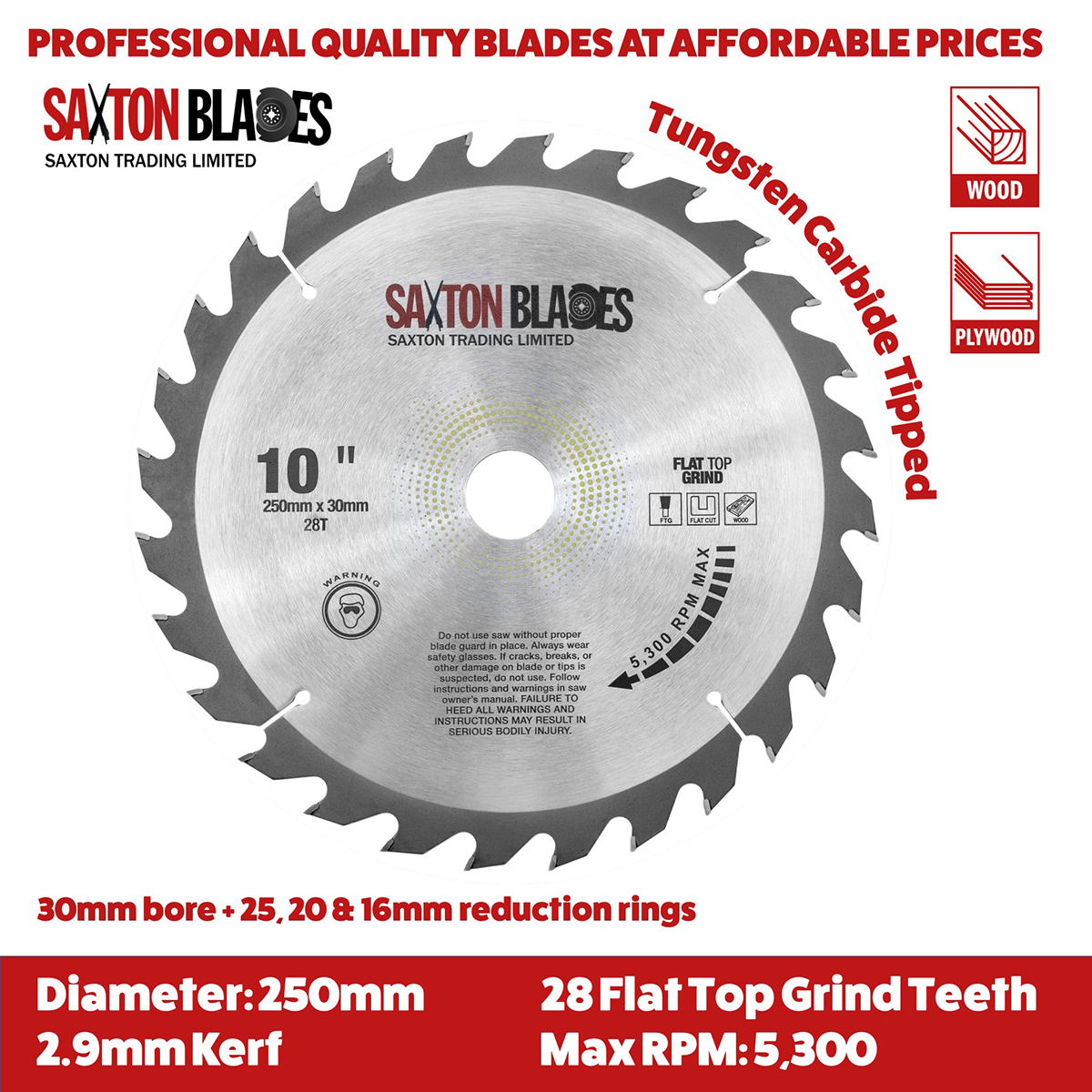 Flat top saw shop blade