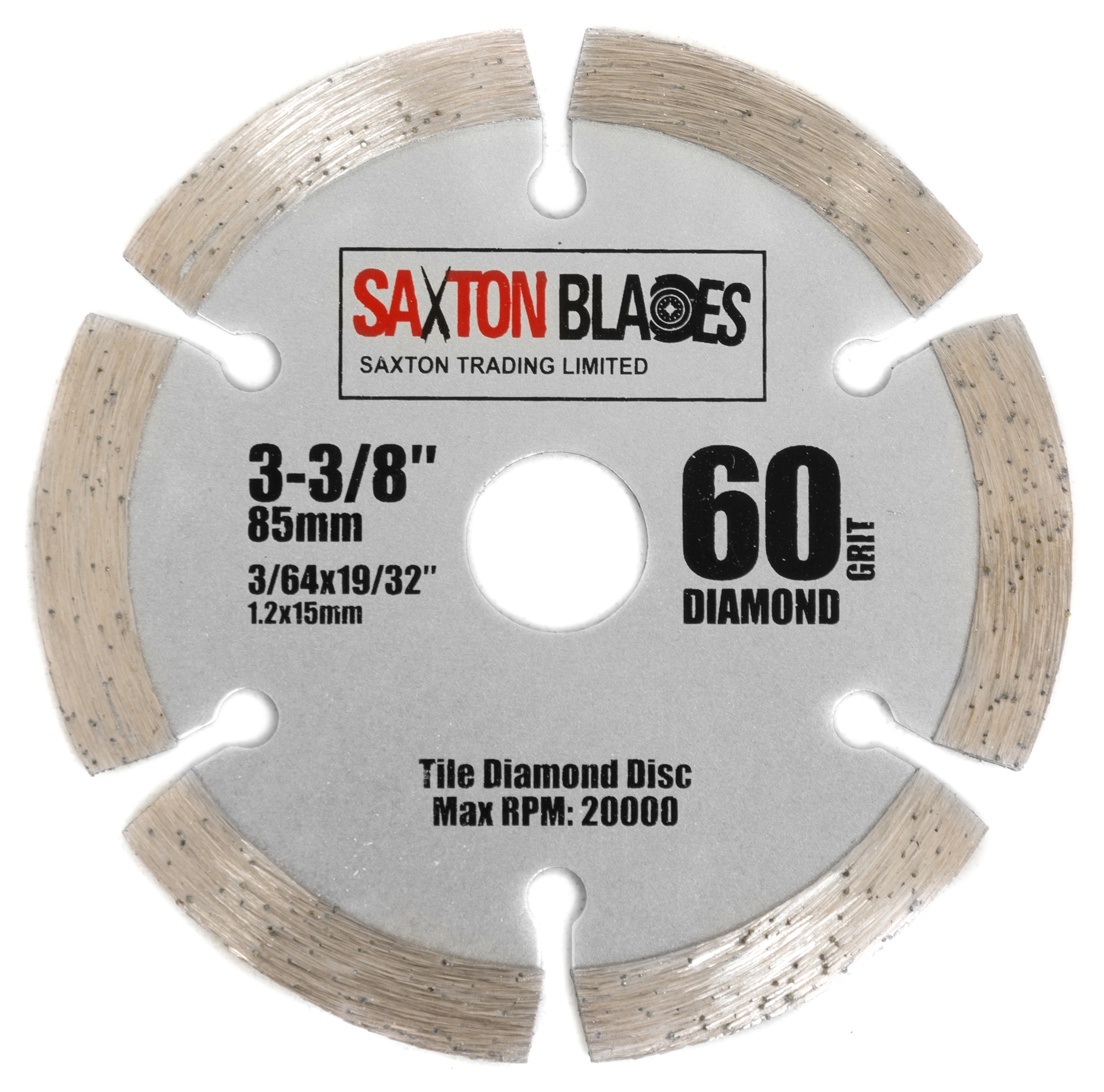 Saxton 85mm Diamond Tile Circular Saw Blade Compatible with Worx