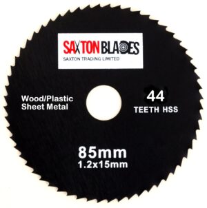 Saxton GPB8544T 85mm x 44T HSS Circular Saw Blade Compatible with Worx Worxsaw Bosch Makita Ryobi