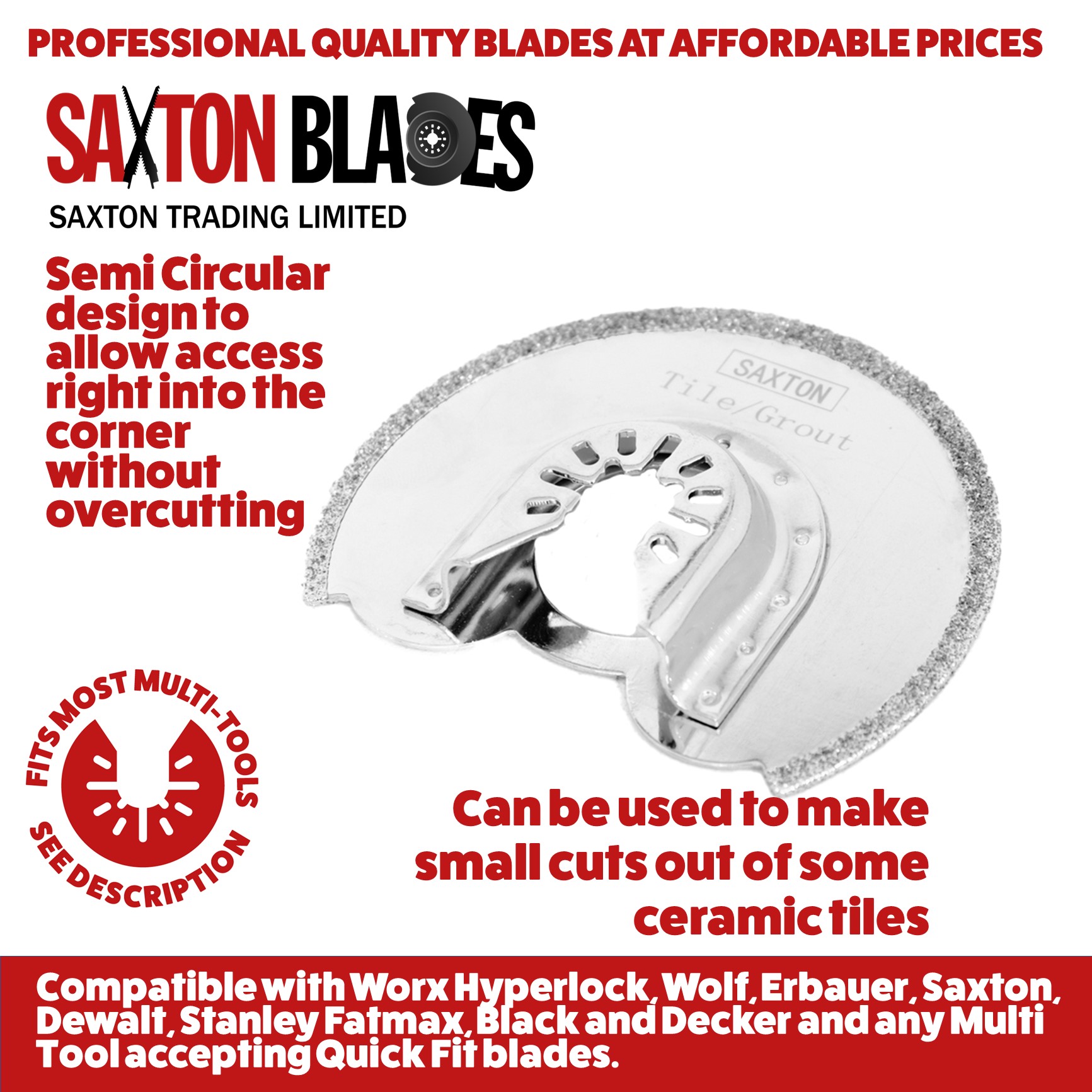 90mm Diamond Coated Blade Quick Fit Saxton Blades