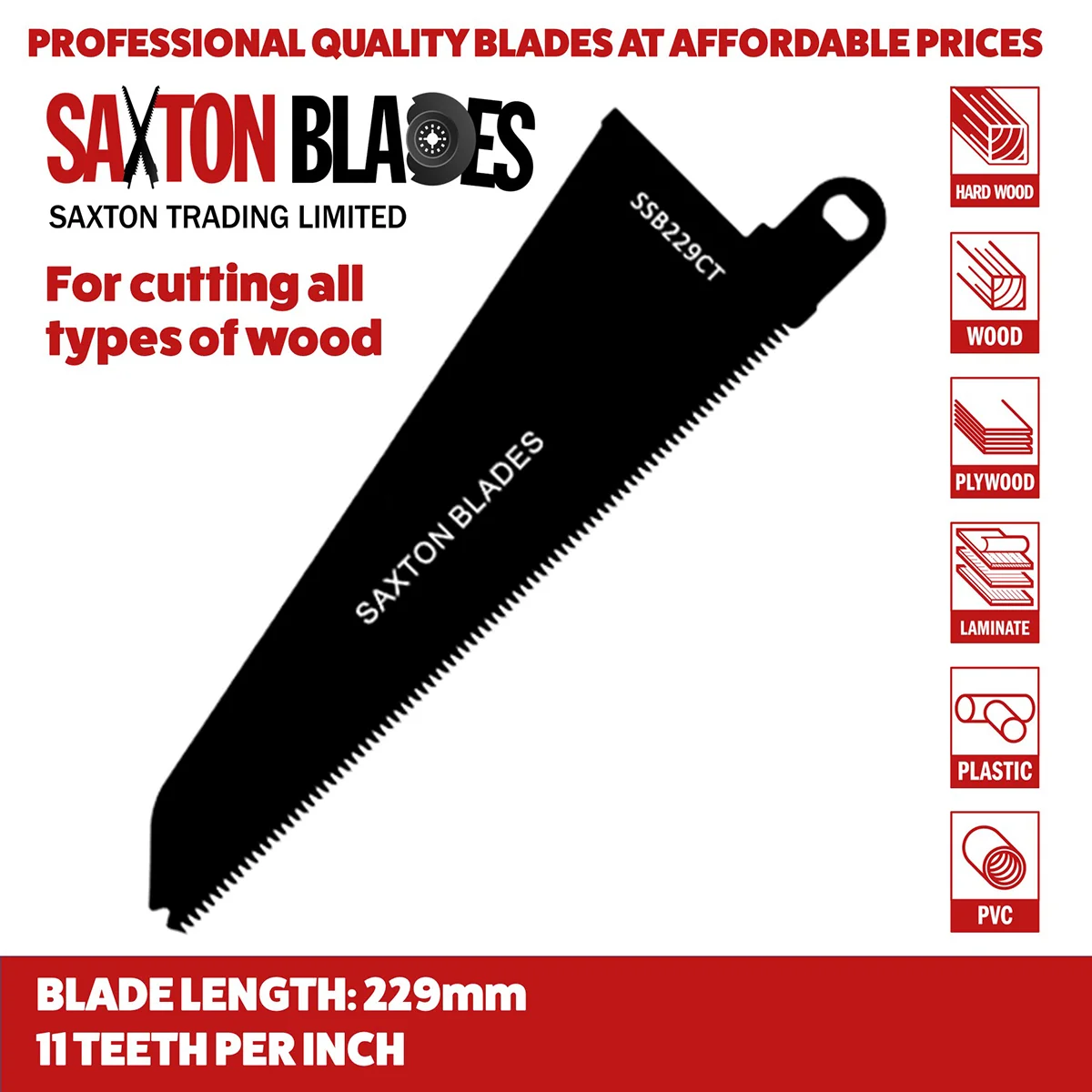 Saxton SSB229CT Wood & Plastic Blade | Saxton Blades