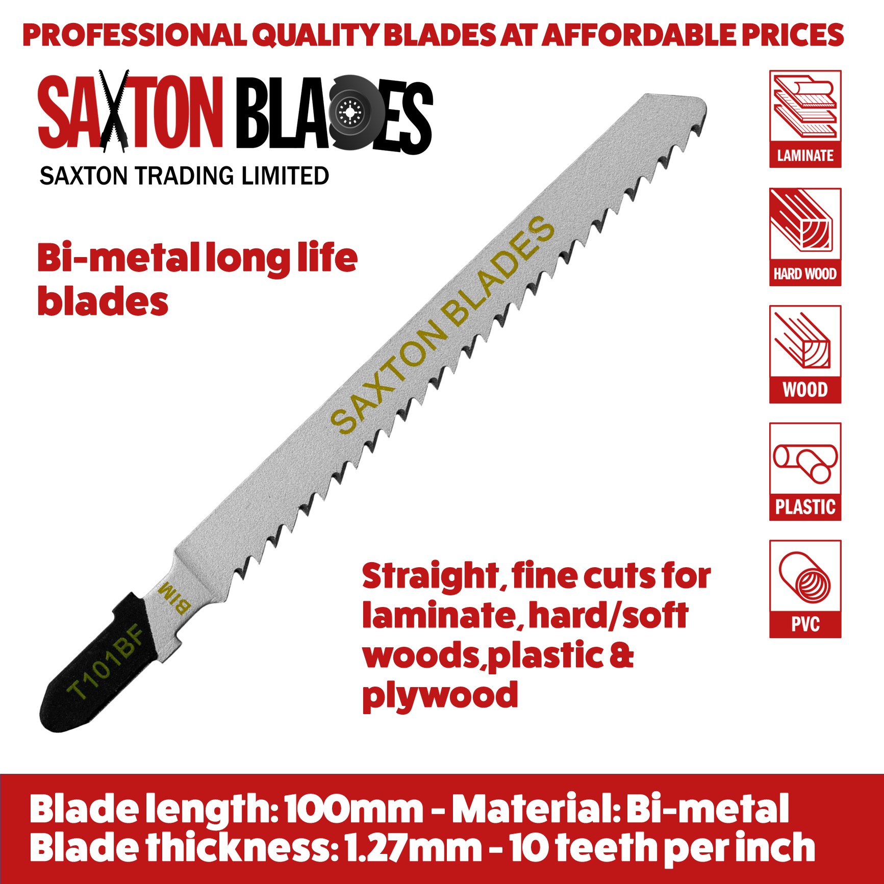 T101BF Laminate Jigsaw Blade Saxton Blades