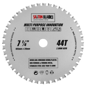 TCT Multi Purpose Innovation Circular Saw Blade 185mm x 44T x 20mm Bore (16mm ring)