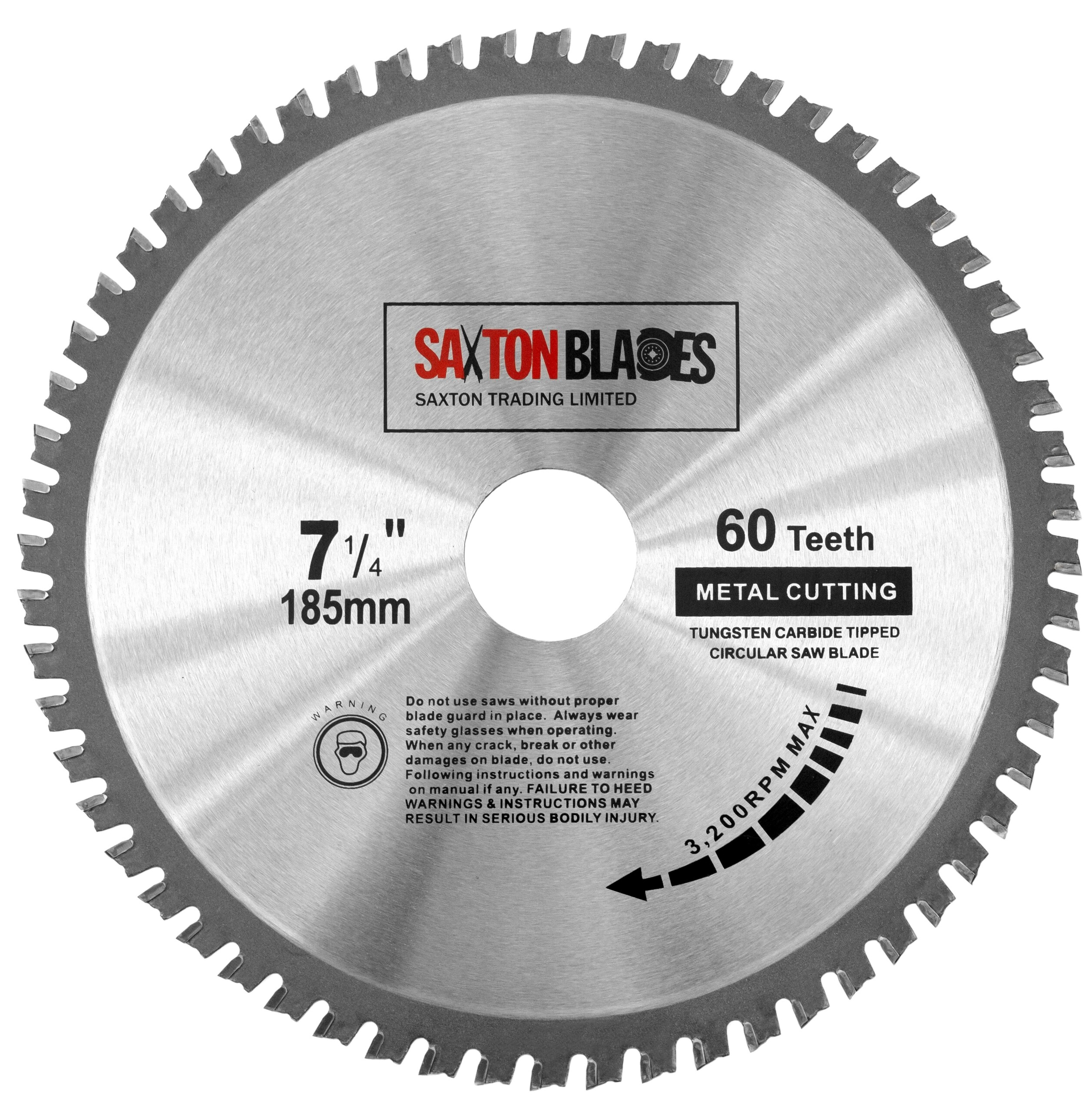 TCT Circular Blade 185mm x 60T Metal Cutting Saxton Blades