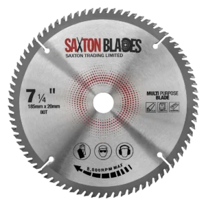 TCT Multi-Purpose Circular Blade 185mm x 80T x 20mm Bore (16mm ring)
