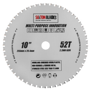 TCT Multi Purpose Innovation Circular Saw Blade 255mm x 52T x 25.4mm Bore