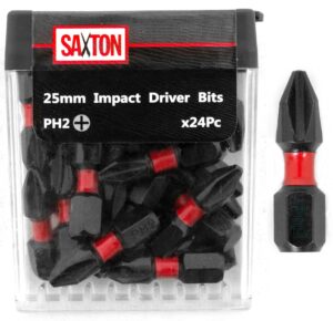 Saxton 24x PH2-25mm Impact Duty Screwdriver Drill Driver Bits Set