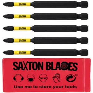 5 x Saxton 89mm PZ1 Magnetic Impact Screwdriver Driver Bits Set