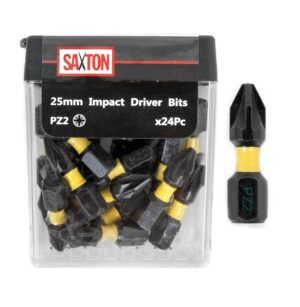 Saxton 24x PZ2-25mm Impact Duty Screwdriver Drill Driver Bits Set