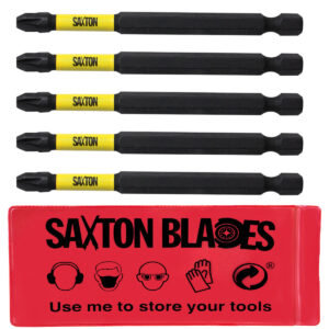 5 x Saxton 89mm PZ3 Magnetic Impact Screwdriver Driver Bits Set