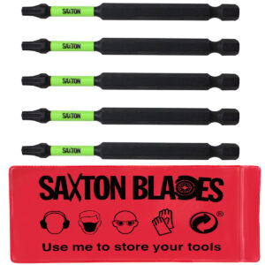 5 x Saxton 89mm Torx TX20 Magnetic Impact Screwdriver Driver Bits Set