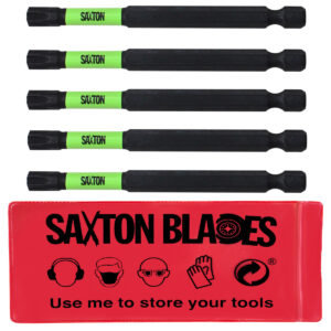 5 x Saxton 89mm Torx TX40 Magnetic Impact Screwdriver Driver Bits Set