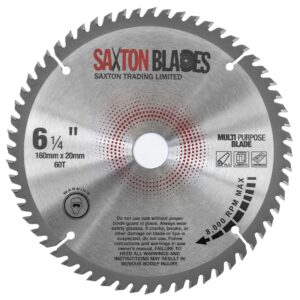 TCT Laminate Hardwood – Aluminium Circular Saw Blade 160mm x 60T x 20mm Bore (16mm ring)