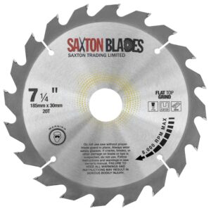 Flat Top Grind TCT Circular Saw Blade 185mm x 20T x 30mm Bore