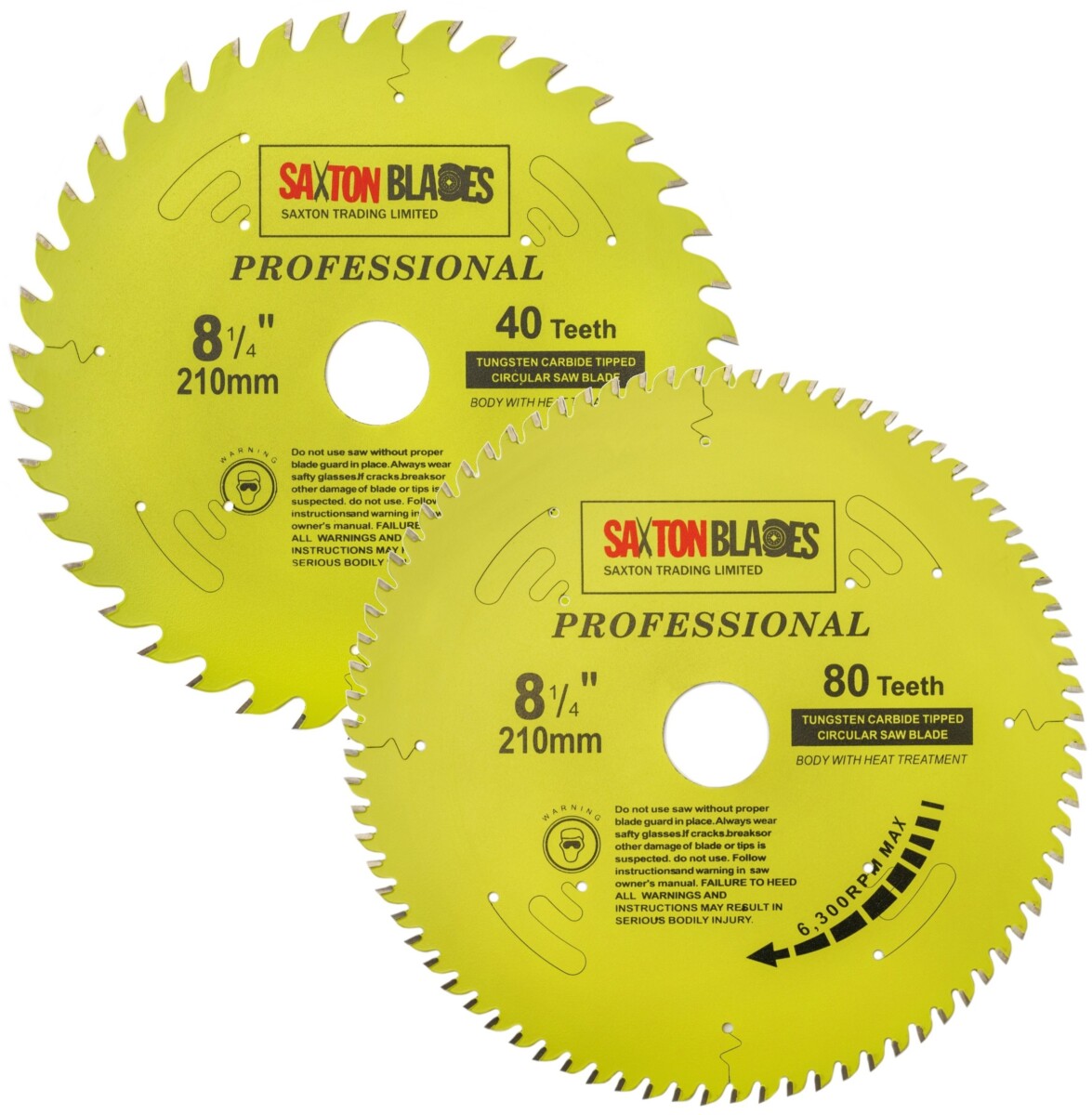 TCT21640TPRO Saxton Professional Range TCT Cirkelzaagblad 216mm x 40T x 30mm Boring, 16, 20, 25mm Reductieringen