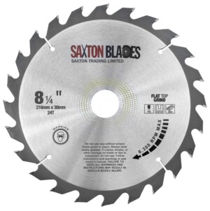 Flat Top Grind TCT Circular Saw Blade 216mm x 24T x 30mm Bore