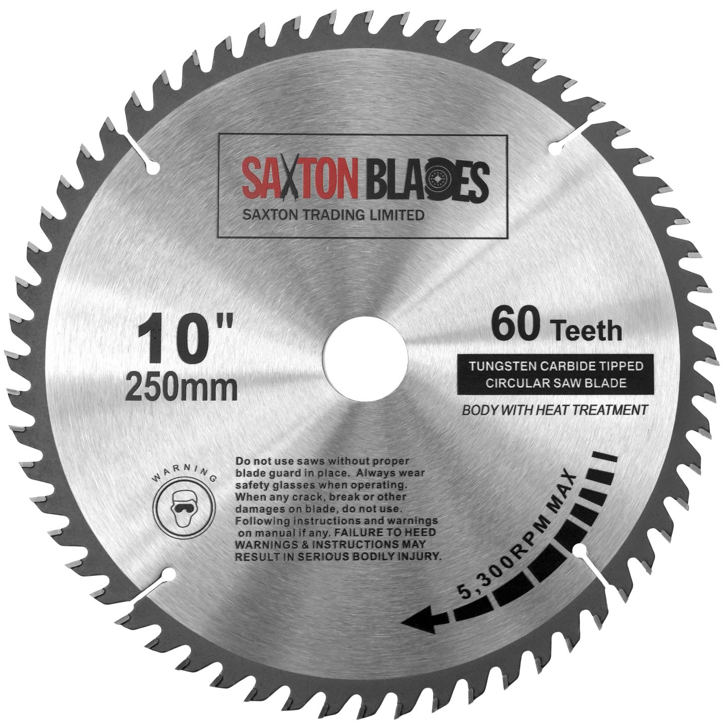 TCT250MXATPRO Saxton Professional Range TCT Circular Saw Blades 250mm 60 & 100 Teeth X 30mm Reduction Rings 16mm 20mm 25mm Fits Bosch Makita Dewalt Etc