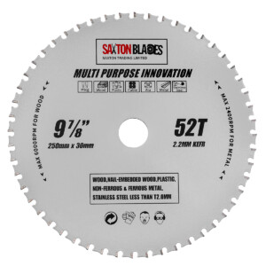 TCT Multi Purpose Innovation Circular Saw Blade 250mm x 52T x 30mm Bore + Reduction Rings