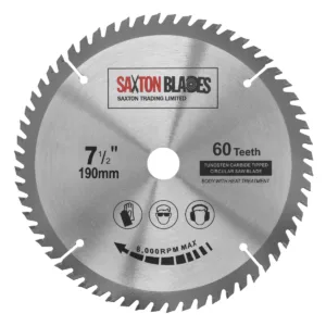 TCT Circular Blade 190mm x 60T x 20mm Bore (16mm ring)